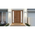 thumbnail image 4 of Front Exterior Prehung Metal-Plastic Door | Manux 8415 Walnut | 2 Side Sidelite Transoms | Office Commercial and Residential Doors Entrance Patio Garage 60 x 80 (W14+32+14x80) Right-hand, 4 of 6