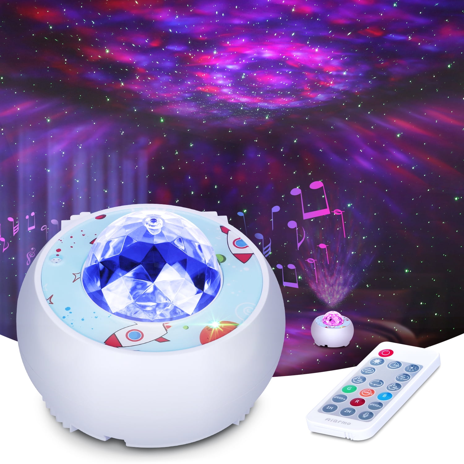 Galaxy Star Projector,Night Light Projector with Music Speaker  Remote  Control for Bedroom/Party/Home Decor, Starry Projector with Voice Control  and Timer for Kids  Adults