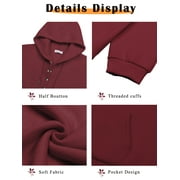 MOSHU Half Boutton Womens Hoodies Drawstring Hooded Sweatshirts for Woman With Pocket