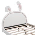 thumbnail image 4 of Euroco Upholstered Full Size Platform Bed, PU Cartoon Bunny Bed for Kids, White, 4 of 10