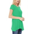 thumbnail image 2 of Women's Casual Short Sleeve Relaxed Fit Round Neck Side Pockets Tunic Top, 2 of 4