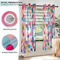 thumbnail image 3 of Yayeee Window Curtains Light Filtering 63"x52" Grommet Panel Pair Home Living Room Decor, Light Colorful Circles, 3 of 7
