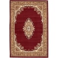 thumbnail image 1 of Unique Loom Reza Traditional Persian Rug 4' x 6' Rectangle Burgundy/Ivory, 1 of 1