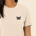 thumbnail image 5 of Dalix Butterfly Embroidered Cropped Flowy Soft Cotton Short Sleeve T Shirt Womens in Heather Dust M Medium, 5 of 5