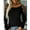 751_Black, variant on YEJIMAN Gray Usa Shirts For Women, Polyeste Tank Top For Women, Women Fashion Neck Hollow-Out Studded Long Sleeve T Shirts Casual Tops