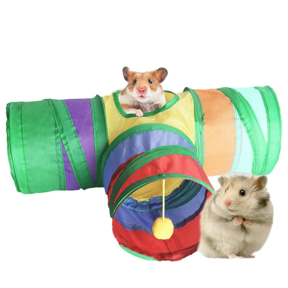 Hide Sleep Play: Small Animal Hideout, Portable And Foldable For 3 Way Play Tunnel, Durable Polyester Material Perfect For Guinea Pigs, Ferrets, Chinchillas, Rats, Gliders,