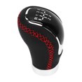 thumbnail image 3 of Gear Lever Knob, Red Stitching Sensitive Gear Stick Head Universal With Replaceable Paster For Car, 3 of 8