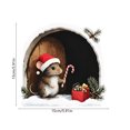 thumbnail image 3 of Cififendec Christmas 2D Mouse No Glue Wall Stickers, 5.91", Arch Shaped Cute Holiday Mouse Decal for Xmas Fireplace Surround Applying, 3 of 6