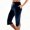 Capri Pants-Dark Blue, variant on Gamivast Capri Pants for Women Velvet Drawstring Elastic Waist Soft Pant with Pockets Comfy Side Slit Relaxed Fitted Trousers Casual Party Outfits