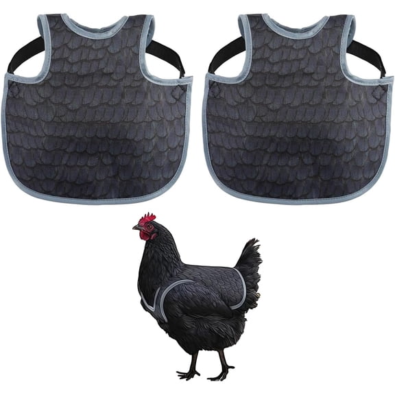 Chicken Saddle (2-Pack) - Adjustable Hen Apron for Feather Protection & Healing(Black)DSF