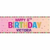 Personalized Pink Happy Birthday Banner