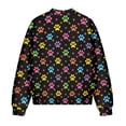 thumbnail image 5 of COEQINE Bomber Jacket for Women Zip Up Long Sleeve Bomber Outfits Casual Coat with Front Pocket, Cropped Varsity Jackets Shackets Y2k Outerwear Tops, 3X-Large, Colorful Paw Print, 5 of 7