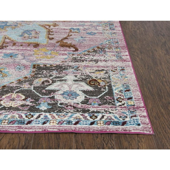 Alora Decor Morocco 3'11" x 5'6" Blue/Gray/Cream/Rust/Gold Power-Loomed Area Rug