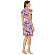 Adrianna Papell Photo Floral Flounce Dress Peri/Coral