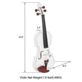 thumbnail image 5 of TOPCOMFY 4/4 Acoustic Violin Matte White Spruce Panel with Case Bow Rosin Basswood for Adults Beginners, 5 of 5