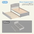 thumbnail image 5 of Guqiart Twin Size Trundle Bed Frame, Solid Wood Construction with Headboard, Roll Out Trundle & Wood Slat Support, Single Platform Bed No Box Spring Needed, 5 of 12
