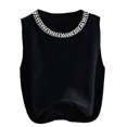 thumbnail image 1 of DXOUPM Camisole pour Femmes Tricotée Sans Manches Polyvalente Confortable Veste Chandail, 1 of 3