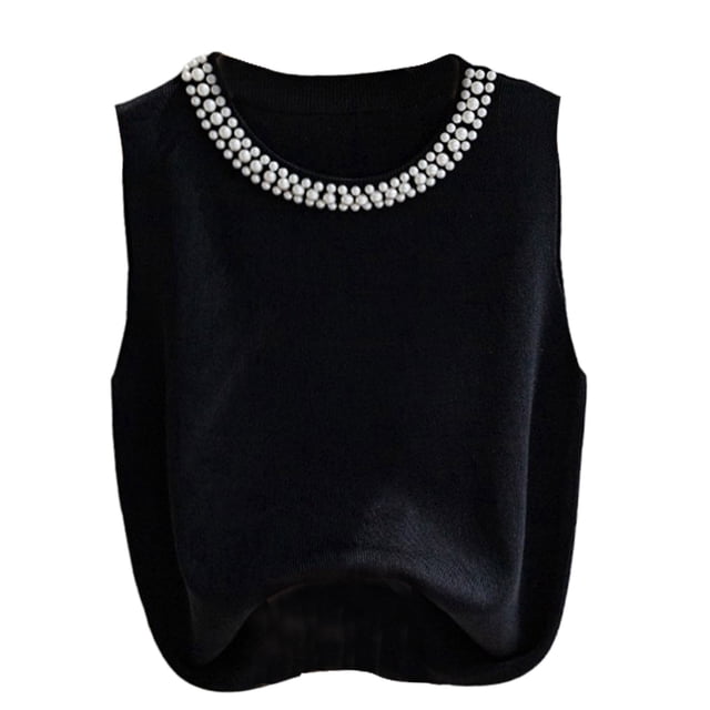 DXOUPM Camisole pour Femmes Tricotée Sans Manches Polyvalente Confortable Veste Chandail