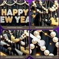 thumbnail image 4 of Gold Silver Happy New Year Banner Star Decor New Year Display Pearl Beads Shiny Sequins Festive Backdrop for New Year Party Holiday Celebration Indoor Decoration, 4 of 9