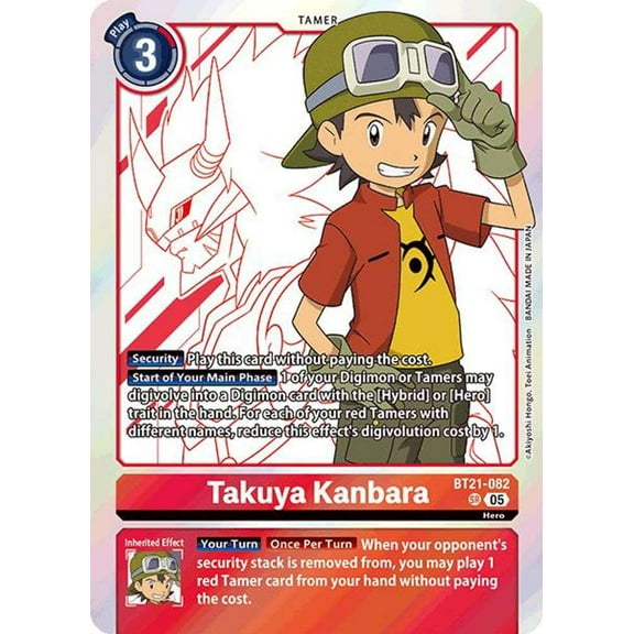 Digimon World Convergence Super Rare Takuya Kanbara BT21-082