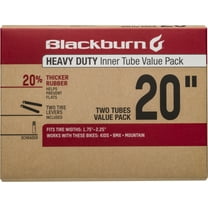 Blackburn Heavy Duty 20" Bicycle Inner Tube, 1.75" - 2.25", Schrader Valve (Value Pack 2), Black