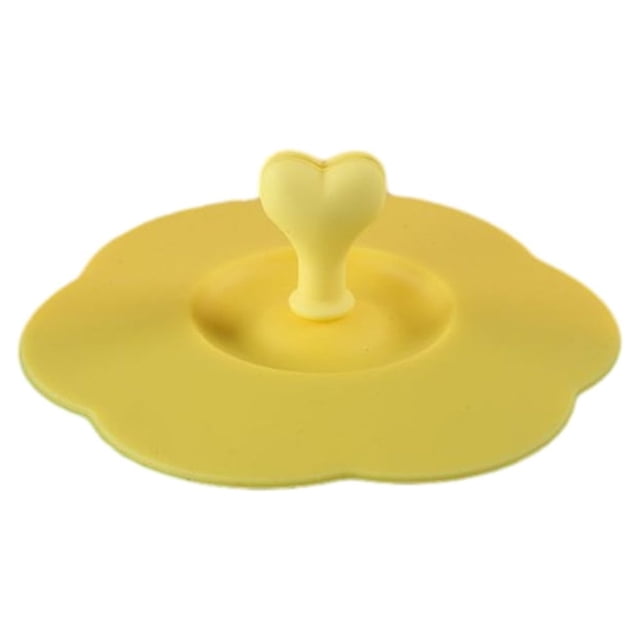 Wosthever La tapa elegante de la taza del silicón del gel de silicona para la limpieza y la portabilidad fáciles BPA libera las cubiertas de la Organizadores de utensilios de cocina amarillo