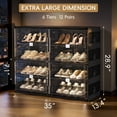 thumbnail image 2 of JEKO&JEKO 4-Tier Double Column Foldable Shoe Storage Cabinet with Magnetic Doors, Holds 16 Pairs, Black, 2 of 5