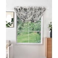 thumbnail image 2 of Waterfall Valances for Windows, Black Grey Spring Floral Kitchen Sheer Valance Curtains, Summer Botanical Watercolor Rustic Rod Pocket Swag Valances for Living Room Bedroom, 47.2"x38.5", 3 Panel, 2 of 8
