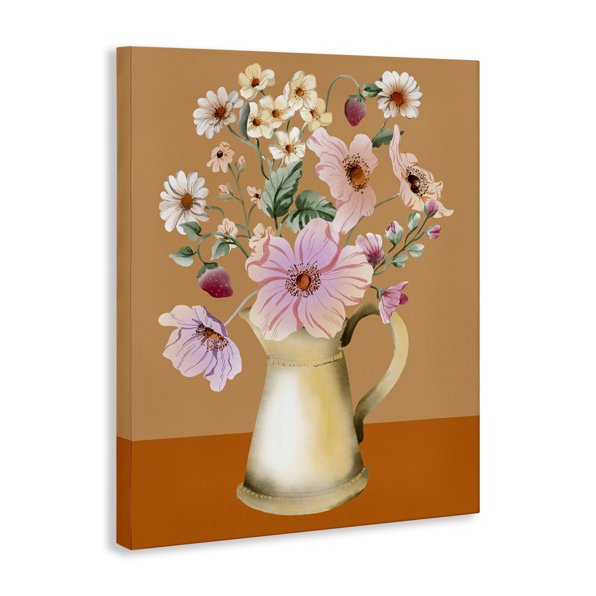 Stupell Industries Garden Florals in Jug Plants & Flowers Painting Wrapped Canvas Art Print Wall Art, 30 x 40