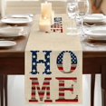 thumbnail image 3 of Table Runners 108 Inches Long Dress Scarves, Khaki Vintage Farmhouse Coffee/Dining/Kitchen Table Runner for Living Room, American Flag Retro Art Rustic 13x108 Inch, 3 of 9