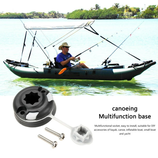 Peggybuy Inflatable Boat Canoe Kayak Fishing Rod Holder Mount Round Base With Screws Other 9.85*9.85*1.38in/25*25*3.5cm