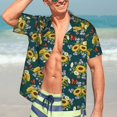 thumbnail image 7 of Susaid Sunflowers Print Short Sleeve Shirts Button Down Casual Shirts Summer Beach Aloha Button Down Short Sleeve for Men ,3X-Large, 7 of 7