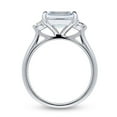 thumbnail image 4 of BERRICLE Sterling Silver 3-Stone Wedding Engagement Rings 2.6 Carat Emerald Cut Cubic Zirconia CZ East-West Cocktail Promise Ring for Women, Rhodium Plated Size 8, 4 of 8