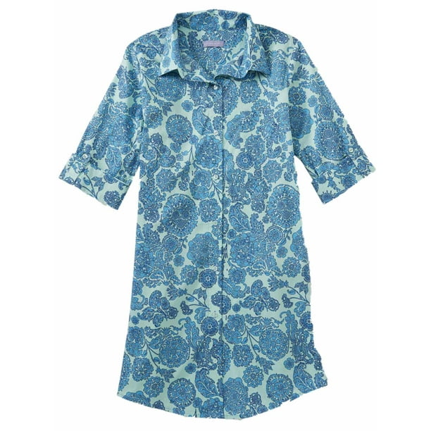 button front night gown