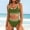 Army Green, variant on TEVEQ Tankini Swimsuits for Women Tummy Control Swimsuits for Women 2 Piece with Short Women's Two Swimsuit High Waisted Contrasting Colors Bikini Sets Double Shoulder Bathing Suits for 2024