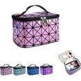 thumbnail image 1 of 26-27 Makeup Bag, Fashion Holographic Cosmetic Travel Bag Large Toiletry Bag Makeup Organizer for Women (Pink), 1 of 4