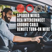 4 Gauge Car Audio Wiring Kit, 2300W Amplifier Install Cable Set with ANL Fuse, RCA & Speaker Wires, Complete for Subwoofer & Amp Systems