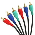 thumbnail image 5 of Cmple - 3 RCA Cable 3ft RGB Component Audio Video RCA Cables Male to Male A/V Cable For HDTV, Satellite, Home Theater - Black, 5 of 6