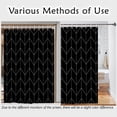 thumbnail image 4 of 72x84 Inch Chevron Black Long Shower Curtain for Kids Bathroom Decor Farmhouse Striped Patchwork Polyester Bath Curtain Plaid Neutral Stall Bathtub Curtains Set Waterproof with Hooks, 4 of 6