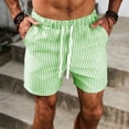 thumbnail image 5 of Favoffer Men's Linen Casual Shorts Striped Pocket Lace Up Elastic Waist Thin Loose Summer Active Short Pants for Beach Lounging Walking Outdoor, 5 of 9