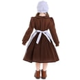 thumbnail image 6 of AWZXDE Casual Dresses For Girl Girls Halloween Dress Long Sleeve Historical Outfit With Apron And Bonnet Hat For Cosplay Party Coffee - 8-10 Years, 6 of 6