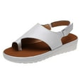 thumbnail image 2 of Women‘s Beach Gladiator Flat Sandal Slippers Buckle Open Toe Thong Sandals, 2 of 9