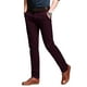 thumbnail image 2 of Pantalones casuales que combinan con la parte delantera plana y delgada para hombre, color rojo vino, 2 of 6