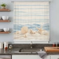 thumbnail image 4 of Nautical Coastal Sheer Curtains 54" Long, Ocean Beach Starfish Shells Conch Waves Beige Light Filering Curtains, Breathable Simi Curtain Privacy Drapes for Kitchen Bathroom Small Window Treatment, 4 of 8