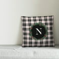 thumbnail image 3 of Creative Products Black Plaid Monogram Wreath - N 18x18 Spun Poly Pillow, 3 of 3