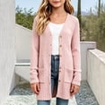 thumbnail image 2 of MKOSPLRT Open Front Long Cardigan Girls Button V Neck Long Sleeve Ribbed Knit Jackets Lightweight Soft Outerwear with Pocket 5-16 Years, 2 of 6