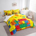 thumbnail image 3 of Castle Fairy Construction Game 7-Piece Twin Bedding Sets for Children,Colorful Brick Bedding Comforter Set,Building Blocks Breathable Sheet Sets,Super Cozy Room Decor, 3 of 8
