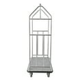 thumbnail image 4 of KFFKFF Guest Baggage Trolley, Supports up to 800 LBS, Sleek Stainless Steel Design Bellhop's Trolley, Attendant's Trolley with Grey Carpeted Platform and 6-inch Rubber Tyres, 4 of 9