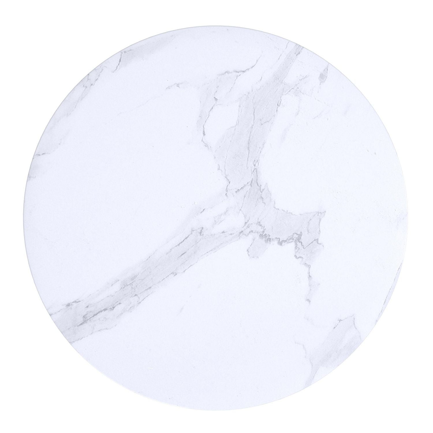 Contemporary Faux Marble Finish Round Accent Table