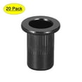 thumbnail image 1 of Unique Bargains Écrous de Rivets M6 Acier au Carbone Zincé Tête Plate Filetée Écrou Noir 20 Pcs, 1 of 7